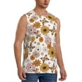 thumbnail image 2 of Haiem Men's Sunflowers And Butterflies Print Tank Tops Summer Sleeveless Cut Off Workout T-Shirts Fitness Vest Athletic Undershirts-Small, 2 of 8