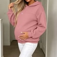 thumbnail image 4 of Admvng Womens Hoodie Sweatshirt Zipper Pocket Long Sleeve Solid Basic Casual Maternity Pullover Tops, 4 of 9