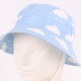 thumbnail image 5 of SGFCWSX Kids Bucket Hat Wide Brim UV Protection Print Chin Strap Breathable Mesh Summer Outdoor Beach Sun Hats for Boys Girls Blue Size 1-2 Years, 5 of 6