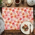 thumbnail image 2 of Placemats Set of 6, Pink Orange Floral Place Mats Watercolor Flowers Tablemats Washable Placemat Table Decoration for Kitchen Table Dinner Party Home Decor Indoor Outdoor 13x19 Inch, 2 of 9