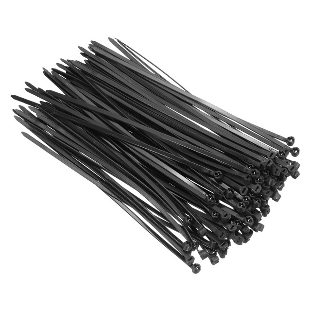 Uxcell 200Pcs Push Mount Zip Ties 8 Inch Cable Zip Tie Mounts Nylon, Black
