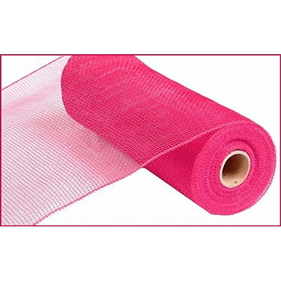 Deco Poly Mesh Ribbon - Hot Pink Non Metallic - 10 Inch x 30 Feet