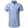 thumbnail image 2 of FashionOutfit Men's Casual Basic Button Collar Chambray Short Sleeve Shirt, 2 of 4