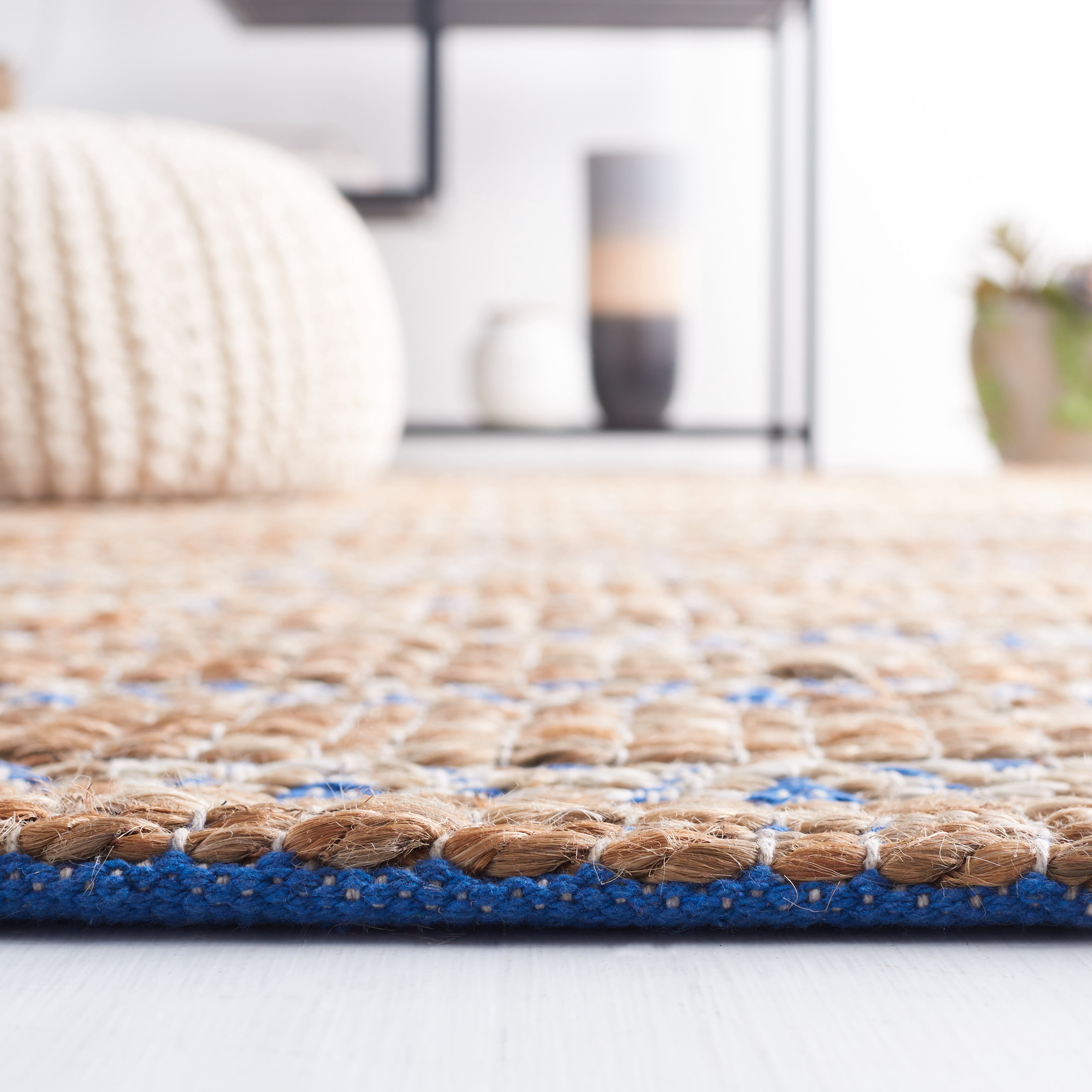 SAFAVIEH Natural Fiber Jack Striped Area Rug, Blue/Natural, 10' x 14'