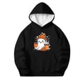 thumbnail image 3 of DJDLJWCJ Big Girls Halloween Hoodie Loose Fit Long Sleeve Pullover Stretch Soft Casual Tops Black Size 5T, 3 of 10