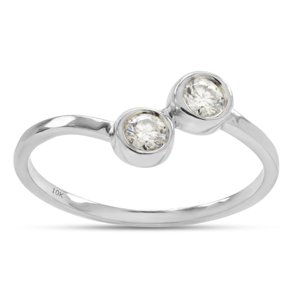 1/5 ct.t.w Round Cut Lab Created Moissanite Diamond Solitaire Bypass Love Promise Ring For Women In 10K Solid White Gold (G-H Color, VVS1 Clarity, 0.20 Cttw)-4