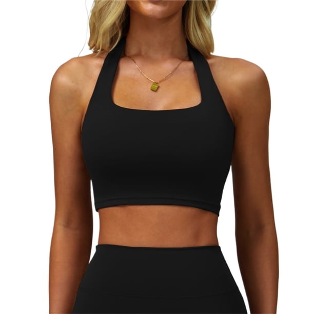 Parte de atrás bonita, Sujetador deportivo con cuello for correr, sujetador de Fitness de secado rápido, chaleco de Yoga Push-Up for mujer, transpirable