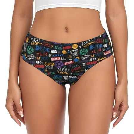 Womens Underwear - Basketball No Show Seamless Underwear for Women  Soft Comfort Stretch Women s Panties  Hipster Ladies Panties Bikini Underwear Briefs