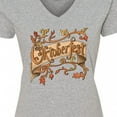 thumbnail image 4 of Inktastic Oktoberfest Banner with Orange Autumn Leaves Women's V-Neck T-Shirt, 4 of 5