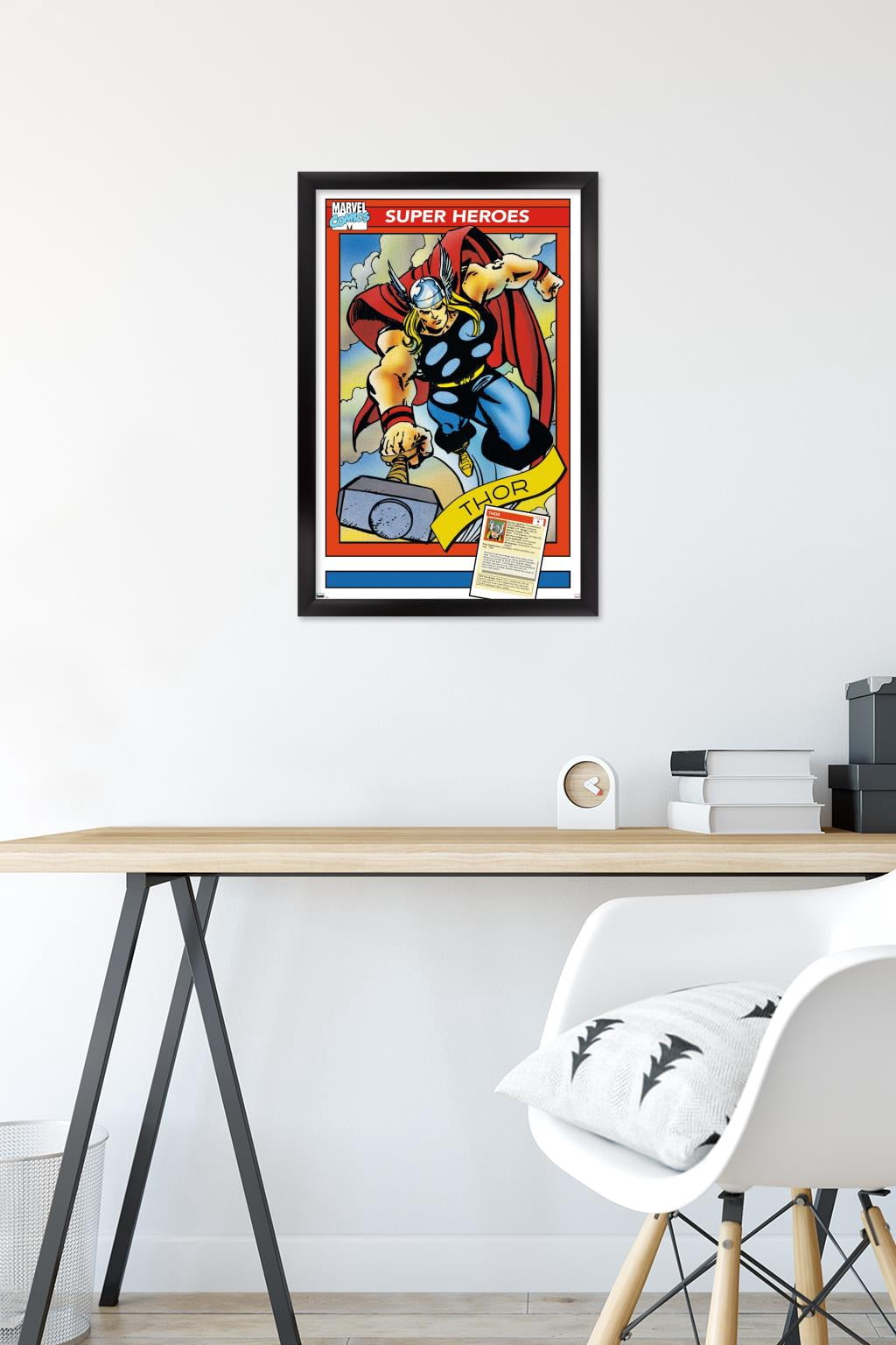 Marvel Trading Cards - Thor Wall Poster, 14.725" x 22.375" Framed