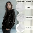 thumbnail image 6 of COEQINE Oversized Sweatshirts Pullover Long Sleeves Women's Hoodies Loose Comfy Fit Cozy Crewneck Sweatshirt Casual Wear Hooded Sweatshirt Fashion Y2K Hooded Women Snowflake Black, S, 6 of 7
