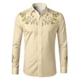 thumbnail image 4 of Boys Western Style Print Shirt Top for Kids Casual Plaid Button Front Shirt with Rugged Comfort for Everyday Wear Beige 130, 4 of 4