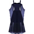 thumbnail image 3 of Women's Gothic Punk Dress Cold Shoulder Butterfly Sleeve Christmas Cosplay Party Dress, 3 of 12