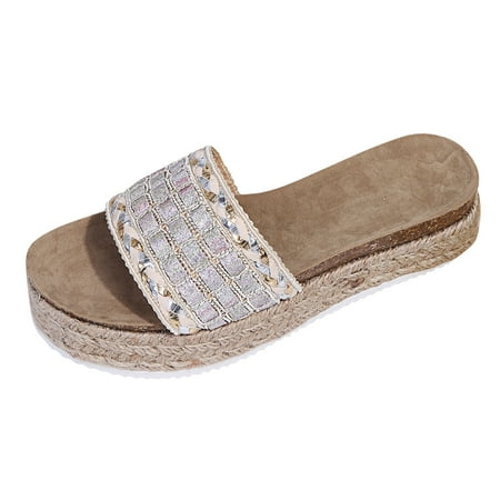 

KmaiSchai Women Slipper Size Slippers Spring Fashion Toe Peep Large And Summer Thick Women Sole Comfortable Sandals Women S Slipper Slippers Women Size 7 Moccasins Tiger Slippers