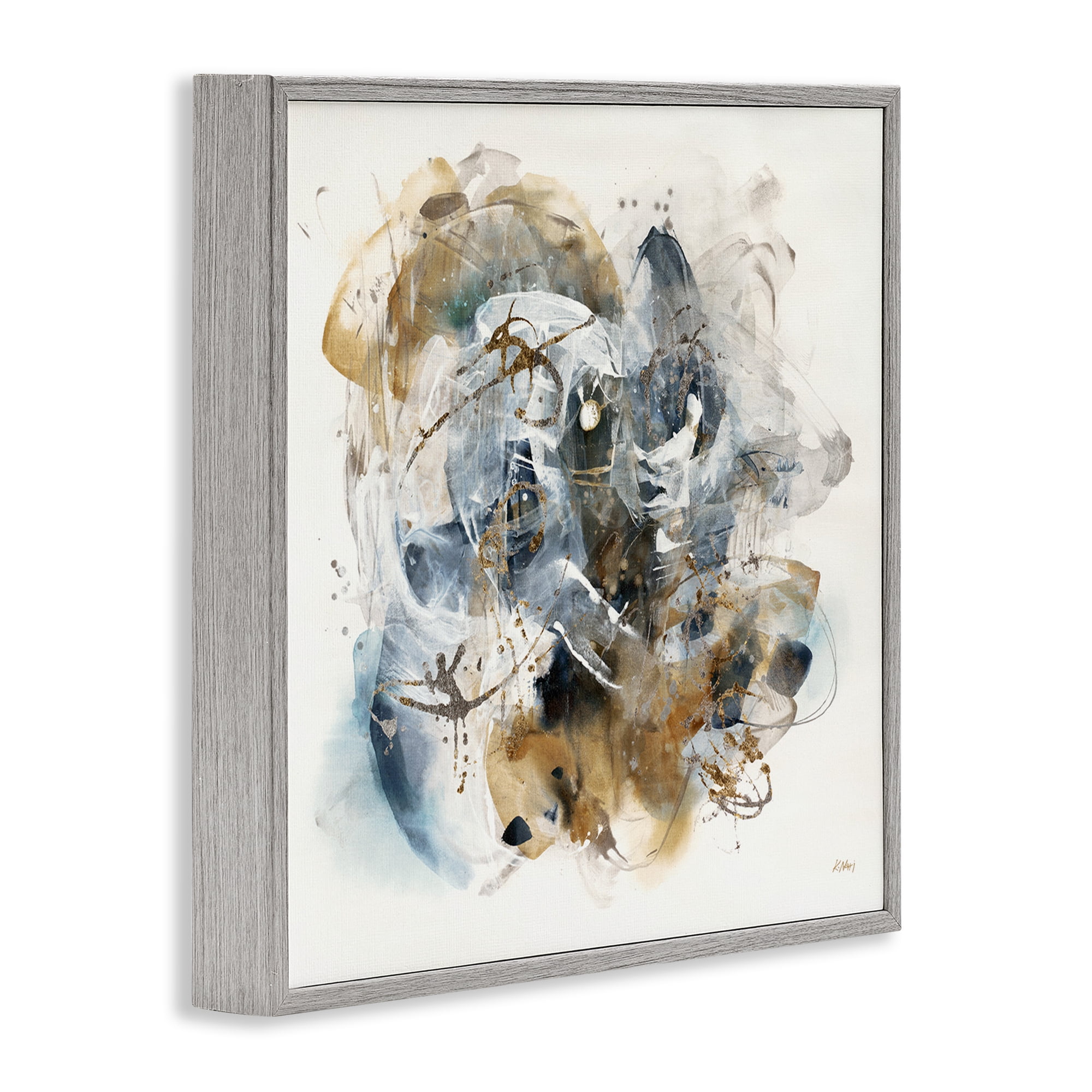 Stupell Industries Southwestern Paint Splatter Abstract Painting Gray Framed Art Print Wall Art, 17 x 17