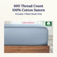 thumbnail image 4 of California Design Den King Size Fitted Sheet Only - 600 Thread Count 100% Cotton Sateen, Deep Pocket Bottom Fitted Sheet - Blue, 4 of 8