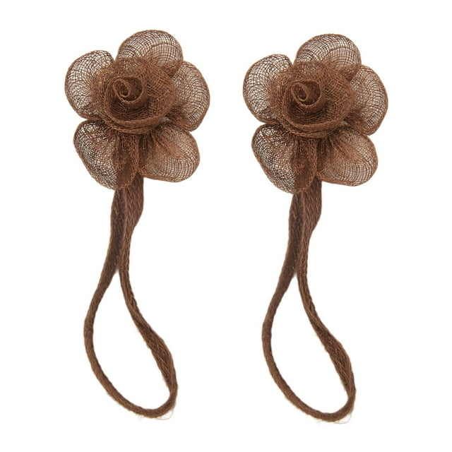 veasfak Ensemble de Rideaux Non Perforés pour la Maison 2 Pcs Rideaux Décoratifs à Fleurs pour Salon Café Foncé