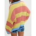 thumbnail image 4 of Vintage Sweaters for Women Crewneck Long Sleeve Preppy Oversized Knit Pullover Tops Yellow S, 4 of 7