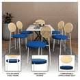 thumbnail image 3 of LeisureMod Velvet Dining Chair Armless Rattan Back Side Chair Modern Accent Chair Comfortable Padded Seat Kitchen Chair with Powder-Coated Stainless Steel Base Euston Collection in Navy Blue, 3 of 11