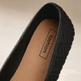 thumbnail image 5 of Gpaecead Women's Bow Ballet Flats Square Toe Cap Toe Knit Slip On Cushioned Comfortable Dressy Flats For Work And Casual Black, 5 of 6
