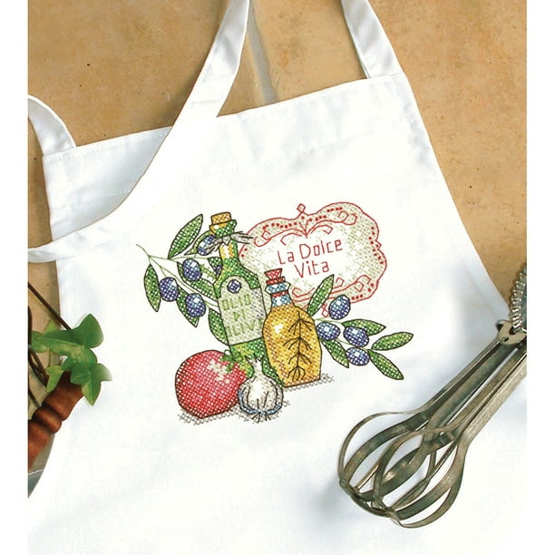 Dimensions Tuscan Flavor Apron Stamped Cross Stitch