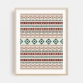 thumbnail image 2 of Aztec Mixed Motif Pattern Teal Red Cream - Digital Art Geometric Pattern Boho Abstract Minimalist Unframed Wall Art Print 18 x 24 inches, 2 of 4