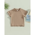 thumbnail image 2 of TSEXIEFOOFU Toddler Girls Boys Summer Casual Tops Solid Color Short Sleeve O Neck Loose T-shirt, 2 of 8