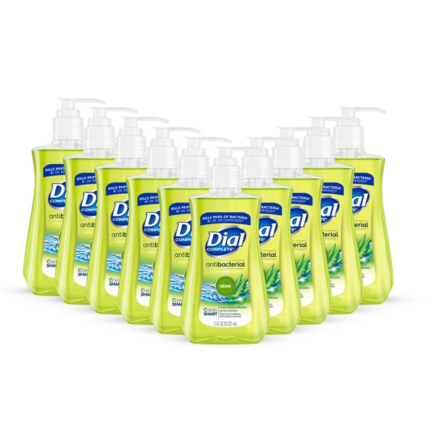 Dial Antibacterial Liquid Hand Soap, Aloe, 7.5 Ounce (Pack of 10
