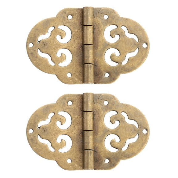 unbranded 2pcs Brass Hinges Heavy Duty Furniture Hinges Wooden Box Hinges