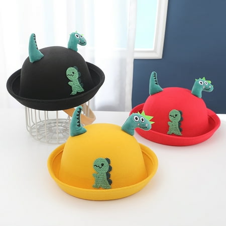 

nsendm Toddler Boys Girls Children Fisherman Hat Baby Hat Autumn Winter Cartoon Dinosaur Baby Winter Mittens for Baby Girls Hat Red One Size
