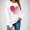 White, variant on Elvqul Womens Loose Sweatshirts Fashionable Graphic Sweatshirts Crew Neck Hoodies Fashion Valentines Long Sleeve Tops for Women