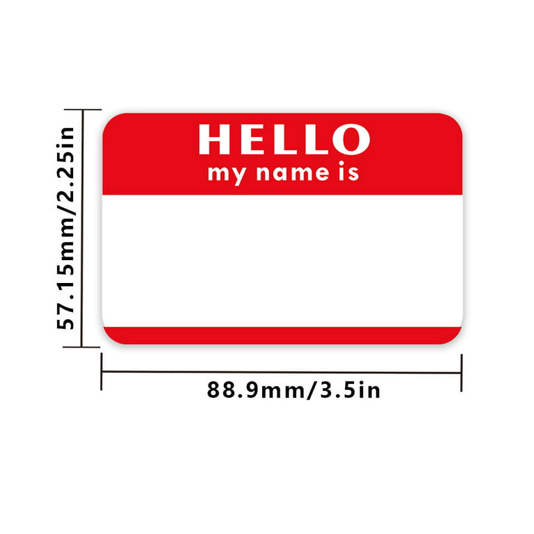 Name Tag Labels - 300 Colourful Name Label Stickers 88x58mm Adhesive Name  Tags, for Clothes, Office And School 