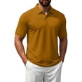 thumbnail image 4 of OIOLOYJM Mens Polo Shirts Short Sleeve Quick Dry Golf Shirt Athletic Business Work T-Shirt Workout Running Lightweight Top Yellow S, 4 of 5