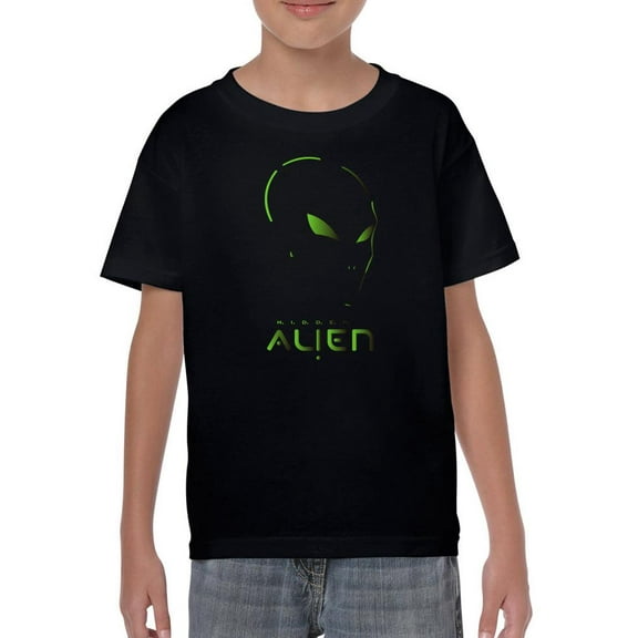 Alien Silhouette T-Shirt Juniors -Image by Shutterstock, Small