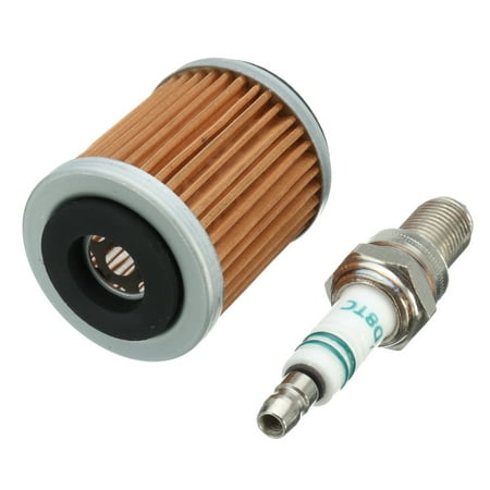 E39 Oil Filter Kit - Spark Plug Oil Filter Tune Up Kit for Yamaha Big Bear 350 Warrior Raptor Moto-4