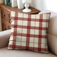 thumbnail image 4 of Christmas Buffalo Plaid Red Stripe Checkered Throw Pillow Covers Modern Square Cushion Covers Set of 2 Fashion Throw Cushion Case for Couch Sofa Bed Farmhouse, 4 of 7