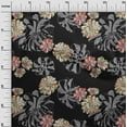 thumbnail image 3 of oneOone Silk Tabby Black Fabric Floral With Lines Quilting Supplies Print Sewing Fabric By The Yard 42 Inch Wide, 3 of 4