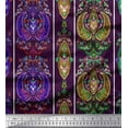 thumbnail image 1 of Soimoi Polyester Crepe Fabric Stripe & Paisley Ethnic Print Fabric by Yard 52 Inch Wide, 1 of 1