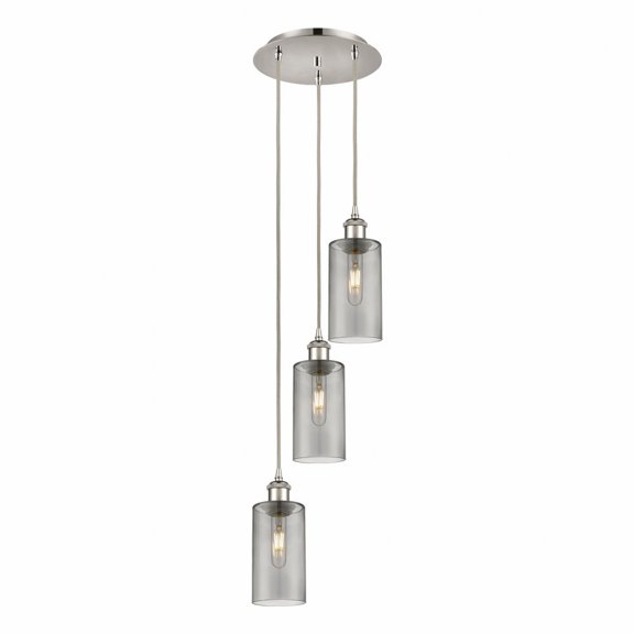 113B-3P-PN-G434-7SM Innovations Lighting Crown Point - 3 Light Cord Hung Pendant-11.25 Inch Tall and 12.63 Inch Wide-Polished Nickel Finish-Light