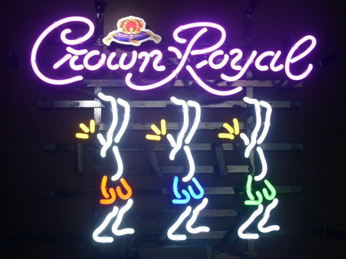 New Crown Royal Girl Whiskey Bar Neon Sign 17"x14" 