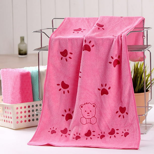 Toalla de oso, suave y extrafina, con estampado de fibra, muy absorbente, para el rostro, para secar el cabello, para la ducha