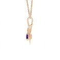 thumbnail image 2 of Angara Collier en Améthyste Naturelle - Pendentif Solitaire Rond en Améthyste avec Nœud Infini en Or Rose 14K pour Femmes, 2 of 8