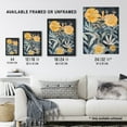 thumbnail image 3 of Artery8 Marigold Flowers Artwork Dark Forest Floral Blue Living Room Extra Large XL Wall Art Poster Print, 3 of 5