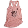 thumbnail image 1 of Hipster Rabbit Tank Top, Ladies Racerback Tank Top, Easter Tank, Rabbit Tank, Easter Bunny Tank, Desert Pink, X-Large, 1 of 3