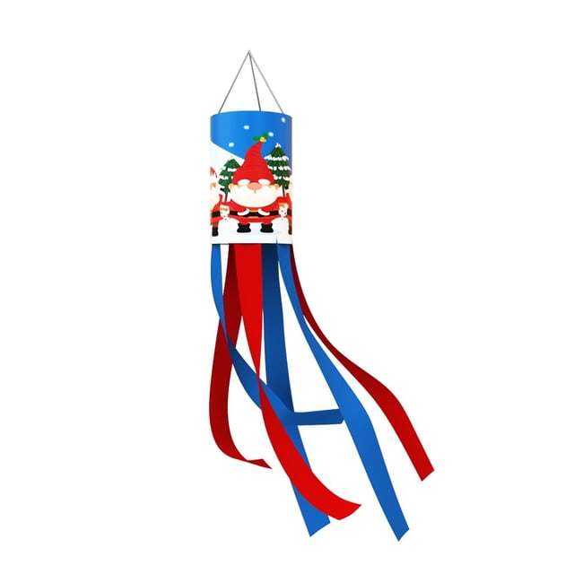 Bearachild Bandera de tubo de viento de tráquea navideña, borlas largas, fiesta bonita, boda, celebración, decoración al aire libre, adorno colgante Type3 NO3 Bearachild HA065407-07