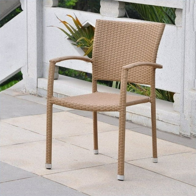 Pemberly Row Chaise de Salle à Manger de Patio en Miel (Ensemble de 2)