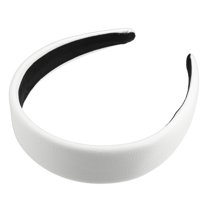 Unique Bargains Faux Leather Headband Hairband for Women 1.6 Inch Wide White