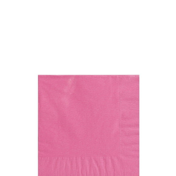 Amscan Beverage Napkins, 5 x 5, Bright Pink