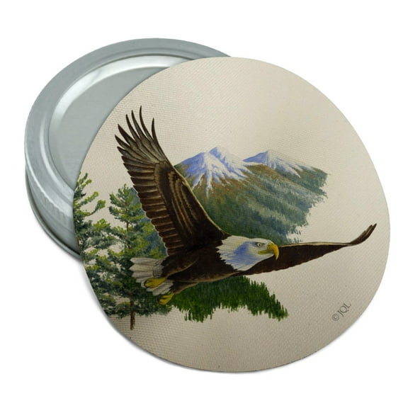 Bald Eagle Flying Over the Mountains Scenic Round Rubber Non-Slip Jar Gripper Lid Opener