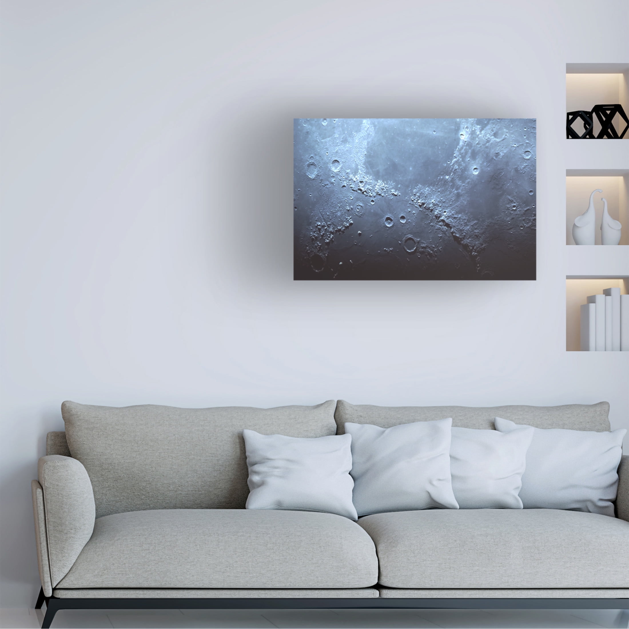 Trademark Fine Art Basudeb Chakrabarti Mountains A Oceans Of The Moon Canvas Wall Art